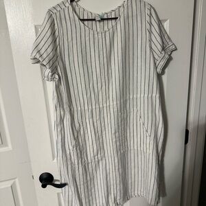 Susina Blue and White Striped Dress